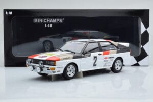 Audi Quattro Audi Sport #1 H. Mikkola / A. Hertz Winners International Swedish Rally 1981 Minichamps 1:18 155811102 Metaal — afbeelding 6 van 6