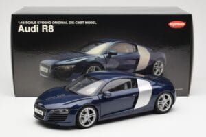 Audi R8 4.2 FSI V8 Blauw Kyosho 1:18 09213BL Metaal — afbeelding 8 van 8