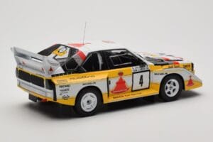 Audi Sport Quattro S1 E2 #4 S. Blomqvist / B. Cederberg Rally 1000 Lakes 1985 IXO 1:18 18RMC161A Metaal — afbeelding 2 van 6