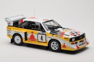 Audi Sport Quattro S1 E2 #4 S. Blomqvist / B. Cederberg Rally 1000 Lakes 1985 IXO 1:18 18RMC161A Metaal — afbeelding 4 van 6