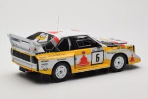 Audi Sport Quattro S1 E2 #6 H. Mikkola / A. Hertz Rally 1000 Lakes 1985 IXO 1:18 18RMC161B Metaal — afbeelding 2 van 6
