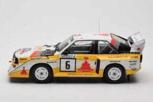 Audi Sport Quattro S1 E2 #6 H. Mikkola / A. Hertz Rally 1000 Lakes 1985 IXO 1:18 18RMC161B Metaal — afbeelding 3 van 6