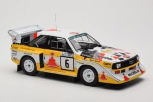 Audi Sport Quattro S1 E2 #6 H. Mikkola / A. Hertz Rally 1000 Lakes 1985 IXO 1:18 18RMC161B Metaal — afbeelding 4 van 6