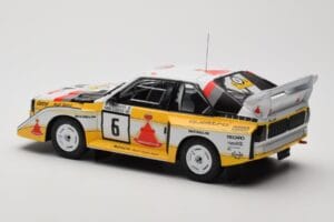 Audi Sport Quattro S1 E2 #6 H. Mikkola / A. Hertz Rally 1000 Lakes 1985 IXO 1:18 18RMC161B Metaal — afbeelding 5 van 6