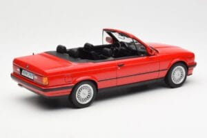BMW 318i E30 Cabriolet Rood Norev 1:18 183210 Metaal — afbeelding 2 van 6