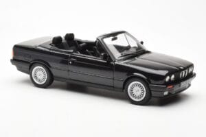 BMW 325i E30 Cabriolet Zwart Metallic Norev 1:18 183211 Metaal — afbeelding 4 van 6