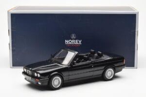 BMW 325i E30 Cabriolet Zwart Metallic Norev 1:18 183211 Metaal — afbeelding 6 van 6