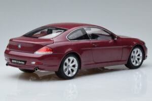 BMW 645Ci E63 Donkerrood Kyosho 1:18 08701CR Metaal — afbeelding 3 van 7