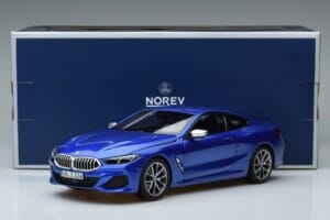 BMW M850i G15 Blauw Metallic Norev 1:18 183286 Metaal — afbeelding 7 van 7