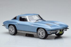 Chevrolet Corvette C2 Sting Ray Blauw Norev 1:18 189050 Metaal — afbeelding 4 van 6
