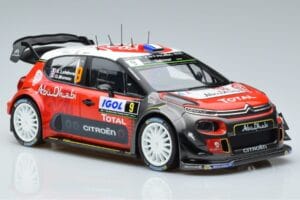 Citroen C3 WRC #9 S. Lefebvre / G. Moreau Tour de Corse 2017 Norev 1:18 181633 Metaal — afbeelding 4 van 6