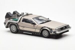 DeLorean DMC-12 Time Machine Back to the Future Zilver Sun Star 1:18 2711 Metaal — afbeelding 6 van 8