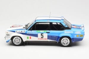 Fiat 131 Abarth #5 Team Fiat Works Rally Portugal 1980 Kyosho 1:18 08376A Metaal — afbeelding 4 van 8