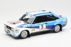 Fiat 131 Abarth #5 Team Fiat Works Rally Portugal 1980 Kyosho 1:18 08376A Metaal