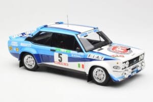 Fiat 131 Abarth #5 Team Fiat Works Rally Portugal 1980 Kyosho 1:18 08376A Metaal — afbeelding 6 van 8