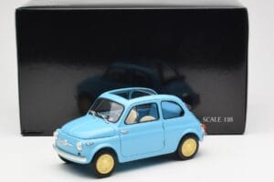 Fiat Nuova 500 Celeste Blauw Kyosho 1:18 08966LB Metaal — afbeelding 8 van 8