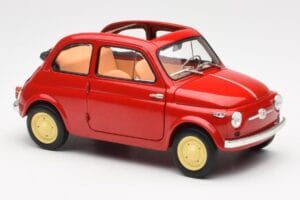 Fiat Nuova 500 Coral Rood Kyosho 1:18 08966R Metaal — afbeelding 6 van 8