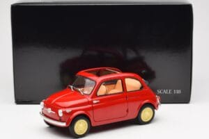 Fiat Nuova 500 Coral Rood Kyosho 1:18 08966R Metaal — afbeelding 8 van 8
