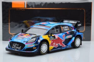 Ford Puma Rally1 WRC #7 P-L. Loubet / N. Gilsoul Rally Sweden 2023 IXO 1:18 18RMC154B Metaal — afbeelding 6 van 6