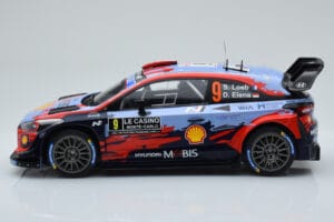 Hyundai i20 Coupe WRC #9 S. Loeb / I. Galmiche Rally Monte Carlo 2020 IXO 1:18 18RMC067B Metaal — afbeelding 3 van 6