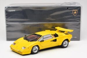 Lamborghini Countach LP 5000 Quattrovalvole Geel Kyosho 1:18 08320Y Metaal — afbeelding 8 van 8