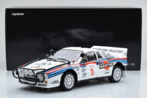 Lancia 037 Martini #8 A. Bettega / M. Perissinot Safari Rally 1985 Kyosho 1:18 08306J Metaal — afbeelding 8 van 8