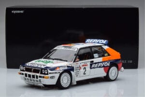 Lancia Delta HF Integrale Evoluzione #2 C. Sainz / L. Moya Tour de Corse 1993 Kyosho 1:18 08348J Metaal — afbeelding 9 van 9