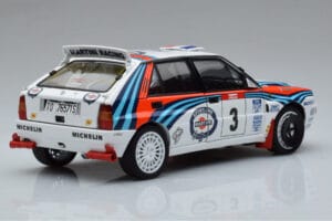 Lancia Delta HF Integrale Evoluzione #3 D. Auriol / B. Occelli Tour de Corse 1992 Kyosho 1:18 08348H Metaal — afbeelding 3 van 9