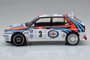 Lancia Delta HF Integrale Evoluzione #3 D. Auriol / B. Occelli Tour de Corse 1992 Kyosho 1:18 08348H Metaal — afbeelding 4 van 9