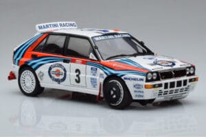 Lancia Delta HF Integrale Evoluzione #3 D. Auriol / B. Occelli Tour de Corse 1992 Kyosho 1:18 08348H Metaal — afbeelding 5 van 9