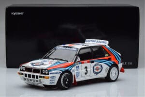 Lancia Delta HF Integrale Evoluzione #3 D. Auriol / B. Occelli Tour de Corse 1992 Kyosho 1:18 08348H Metaal — afbeelding 9 van 9
