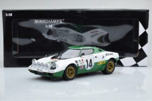 Lancia Stratos Alitalia #14 S. Munari / M. Mannucci Winners Rally Monte Carlo 1975 Minichamps 1:18 155751714 Metaal — afbeelding 6 van 6