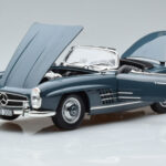 Mercedes 300 SL W198 Roadster Blauw Norev 1:18 - image 2 of 9