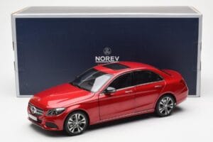 Mercedes C-Class W205 Rood Metallic Asia Exclusive Norev 1:18 183835 Metaal — afbeelding 8 van 8