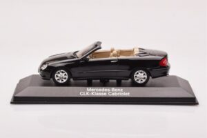 Mercedes CLK A209 Cabriolet Obsidian Zwart Metallic Minichamps 1:43
