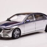 Mercedes Maybach S680 W223 Nautical Blauw Cirrus Zilver Almost Real 1:18