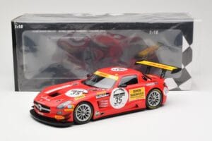 Mercedes SLS AMG GT3 #35 Team Black Falcon T. Heyer / Jafer / Lemeret 24 Hours of Spa 2011 Minichamps 1:18 151113135 Metaal — afbeelding 6 van 6