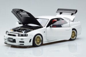 Nissan Skyline GT-R R34 Nismo Z-Tune Wit MotorHelix 1:18 M83407 Metaal — afbeelding 2 van 11