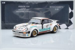 Porsche 911 934 Vaillant #6 B. Wollek Norisring EGT 1976 Minichamps 1:18 155766496 Metaal — afbeelding 6 van 6