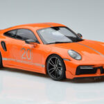 Porsche 911 992 Turbo S China 20th Anniversary Oranje Minichamps 1:18 - image 4 of 6