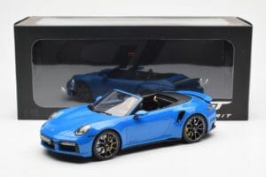 Porsche 911 992 Turbo S Shark Blauw GT Spirit 1:18 GT441 Hars — afbeelding 6 van 6