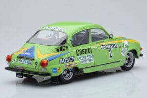 Saab 96 V4 #2 S. Blomqvist / H. Sylvan Rally Sweden 1976 IXO 1:18 18RMC085B Metaal — afbeelding 2 van 6
