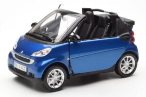 Smart Fortwo 451 Cabrio Blauw & Zwart Minichamps 1:18 150036330 Metaal — afbeelding 2 van 8
