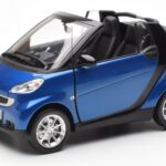 Smart Fortwo 451 Cabrio Blauw & Zwart Minichamps 1:18