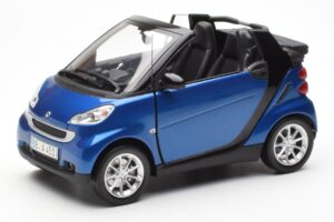 Smart Fortwo 451 Cabrio Blauw & Zwart Minichamps 1:18