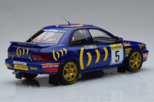Subaru Impreza #5 C. Sainz / L. Moya 2nd Place Rally Monte Carlo 1995 Kyosho 1:18 08962B Metaal — afbeelding 3 van 9
