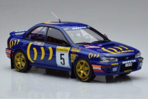 Subaru Impreza #5 C. Sainz / L. Moya 2nd Place Rally Monte Carlo 1995 Kyosho 1:18 08962B Metaal — afbeelding 5 van 9