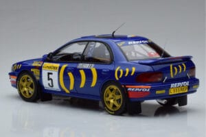 Subaru Impreza #5 C. Sainz / L. Moya 2nd Place Rally Monte Carlo 1995 Kyosho 1:18 08962B Metaal — afbeelding 6 van 9
