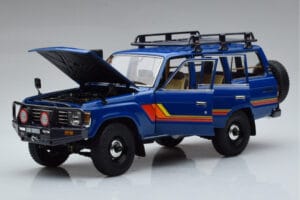 Toyota Land Cruiser 60 Blauw Met Optionele Onderdelen Kyosho 1:18 08956XBL Metaal — afbeelding 2 van 11