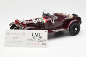 Alfa Romeo 1750 GS Spider #84 T. Nuvolari / B. Guidotti Mille Miglia Winner 1930 CMC 1:18 M-141 Metaal